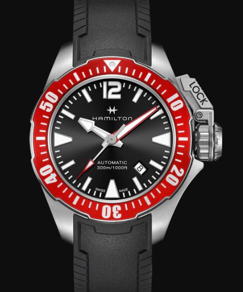 Hamilton Khaki Navy Review Automatic Watch Frogman Black Dial Replica H77725335