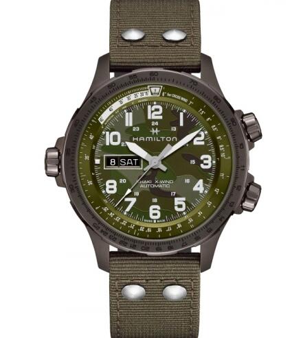 Hamilton Khaki Aviation X Wind Day Date Auto Camouflage Replica Watch H77775960