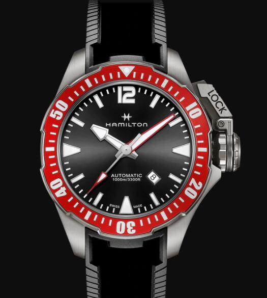 Hamilton Khaki Navy Review Automatic Watch Frogman Titanium Black Dial Replica H77805335