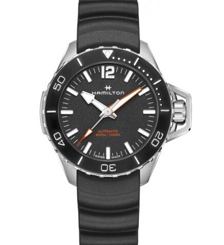 Hamilton Khaki Navy Frogman Auto 46 Stainless Steel Black Rubber Replica Watch H77825330