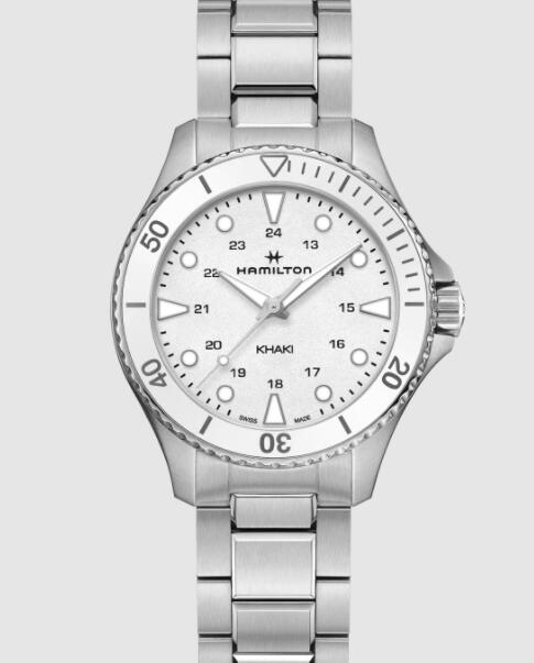 Hamilton Khaki Navy Scuba Quartz White dial stainless steel bracelet Copy Watch AAA H82221110