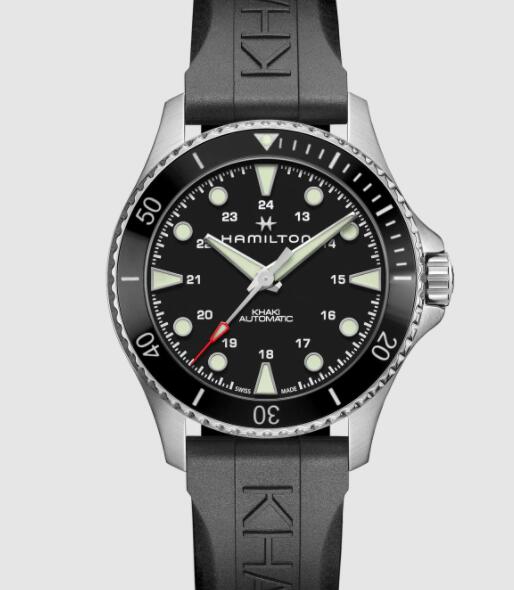 Replica Hamilton Khaki Navy Scuba Auto Watch Black Dial Rubber 43mm H82515330