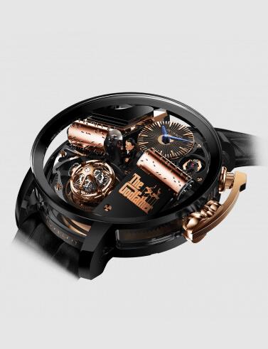 Replica Jacob and Co Opera Godfather Musical Tourbillon Black Watch OP110.21.AG.AB.A