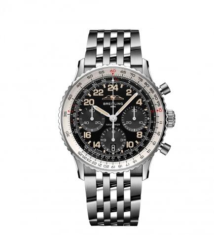 Replica Breitling Navitimer B02 Chronograph 41 Cosmonaute PB02301A1B1A1 Stainless Steel Platinum Black Bracelet Watch