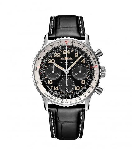 Replica Breitling Navitimer B02 Chronograph 41 Cosmonaute PB02301A1B1P1 Stainless Steel Platinum Black Alligator Folding Watch