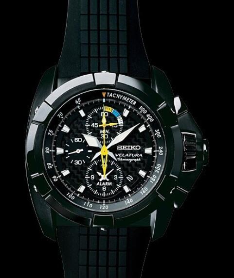 Seiko Watch Replica Chronographe Alarme Velatura 49er Velatura SNAE17 Steel - Black Hard Coating