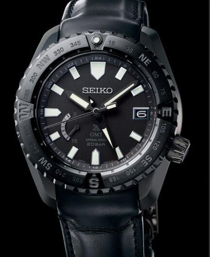 Seiko Watch Prospex LX Spring Drive GMT Seiko SNR027 Titanium - Strap Calf