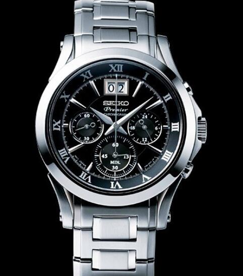 Seiko Watch Replica Chronographe à Guichet Double Premier SPC057 Steel