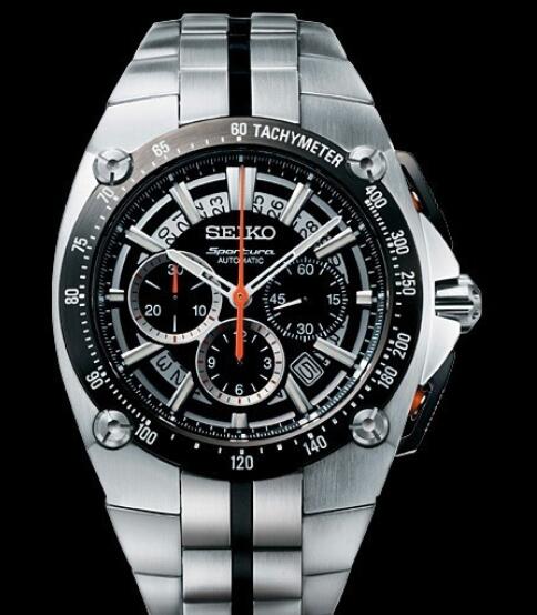 Seiko Watch Replica Chronographe Automatique Sportura SRQ007 Steel - Titanium Carbide Treatment