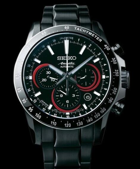 Seiko Watch Ananta 'Kumadori' Chronographe SRQ015 Steel - Black Hard Coating