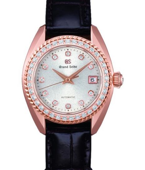 Replica Watch Grand Seiko Watch Fake Seiko STGK002J Rose Gold - Diamonds - Snow Dial - Leather Strap
