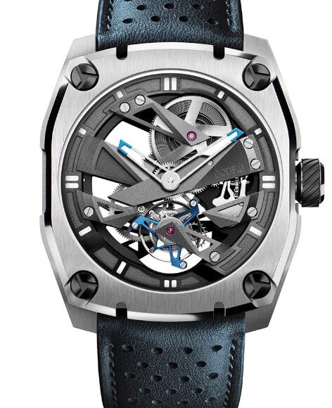 Code41 T360 Tourbillon Stratom Black & Blue Replica Watch T360-C2-42-TI5-BB-BL