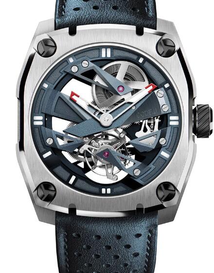 Code41 T360 Tourbillon Stratom Blue, Grey & Red Replica Watch T360-C2-42-TI5-BG-RD