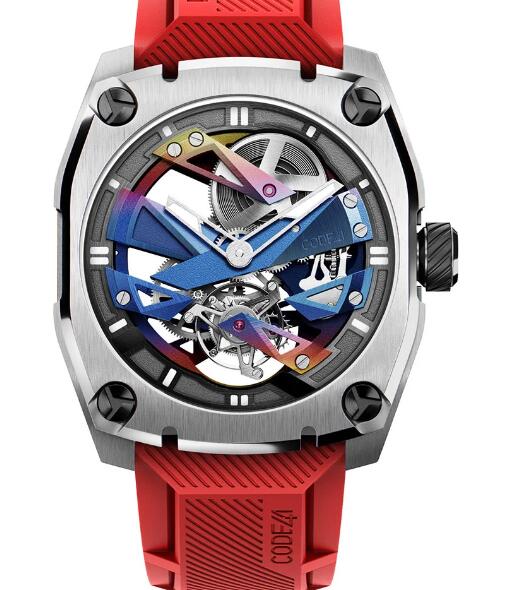 Code41 T360 Tourbillon Stratom Rainbow & White Replica Watch T360-C2-42-TI5-RB-WH