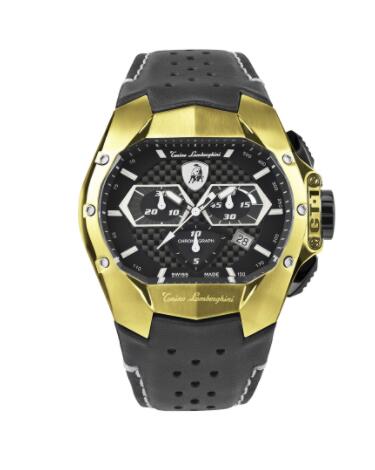 Lamborghini GT1 SS Chrono Watch Yellow Gold Copy Watch T9GD-YG