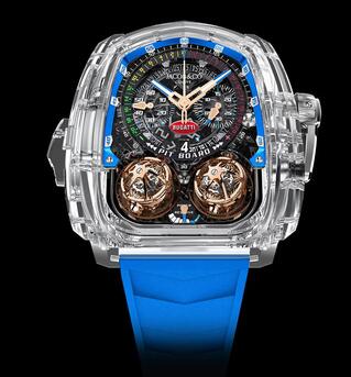 Jacob & Co. Twin Turbo Bugatti Sapphire Crystal Blue Inner Ring TT220.80.AA.AB.A Replica Watch