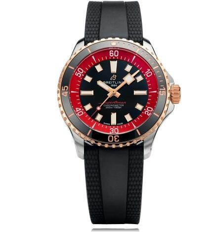 Replica Breitling SuperOcean Automatic 42 U173752A1B1S1 Stainless Steel Watch Red Gold Black Red Bucherer