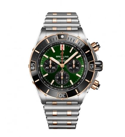 Breitling Super Chronomat B01 44 Stainless Steel Red Gold Green Rouleaux Replica Watch UB0136251L1U1