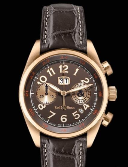 Bell & Ross VINTAGE Watch Replica Vintage 126 XL Edición Limitada V-126XL-EDIC Pink Gold - Alligator Bracelet