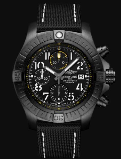 Breitling Avenger Chronograph 45 Night Mission Black Military Folding Replica Watch V13317101B1X2