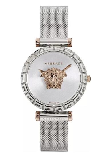 Replica Versace Women's Swiss Palazzo Empire Greca Stainless Steel Mesh Bracelet Watch 37mm