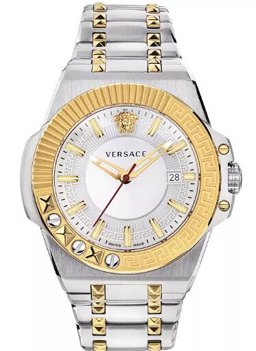 Replica Versace Men's Swiss Chain Reaction Two-Tone Stainless Steel Bracelet Watch 45mm