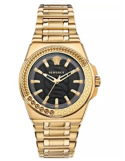 Replica Versace Women's Swiss Chain Reaction Gold Ion-Plated Stainless Steel Bracelet Watch 40mm
