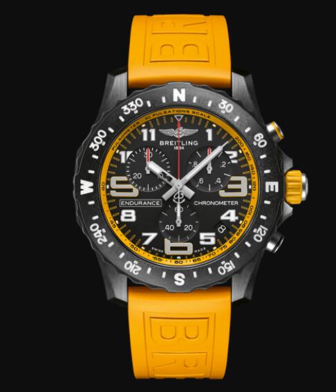 Breitling Endurance Pro Replica Watch Quartz 44mm Mens Watch Yellow Rubber Strap X82310A41B1S1