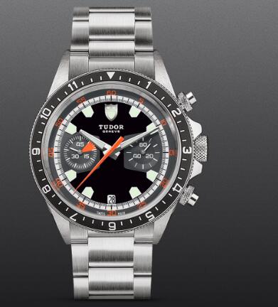 Tudor Heritage Chrono Black Bracelet Replica Watch 70330N-0005