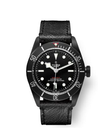 Tudor Heritage Black Bay Black Dark Replica Watch 79230dk-0007 41 mm PVD steel case Aged leather strap